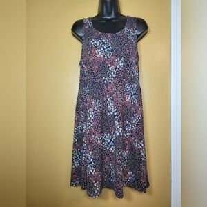Wallflower Floral Sleeveless Dress Black and Pink sz L